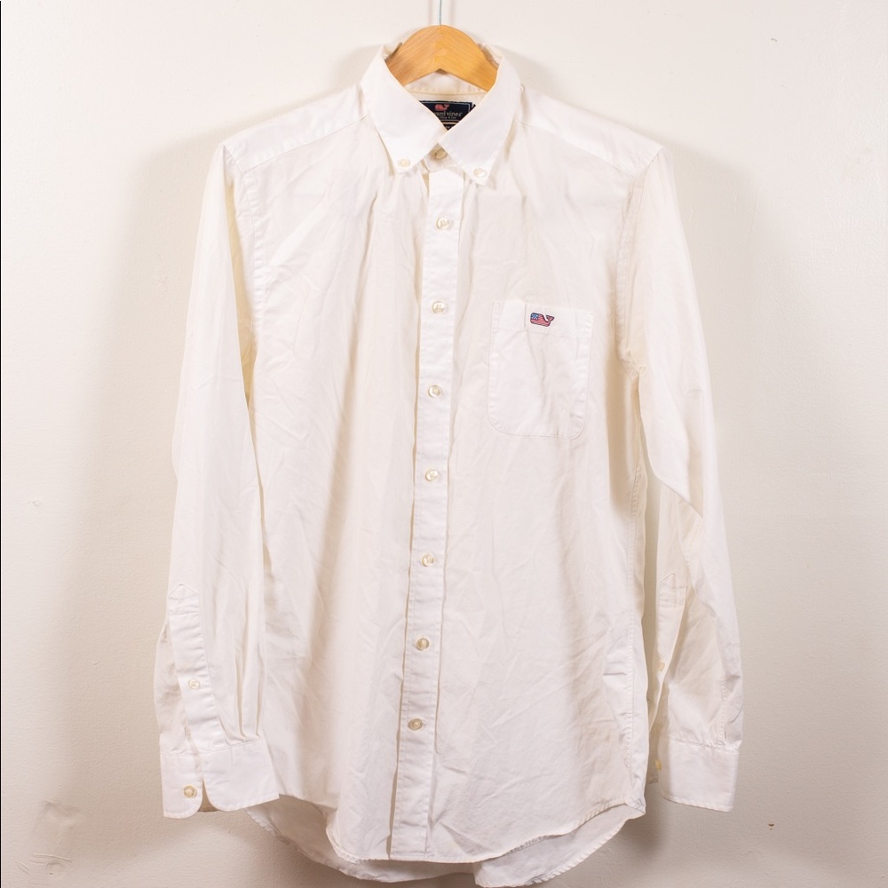 Vineyard Vines Long Sleeve Button Up White